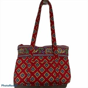 Vera Bradley Red and Blue Patterned Shoulder Bag